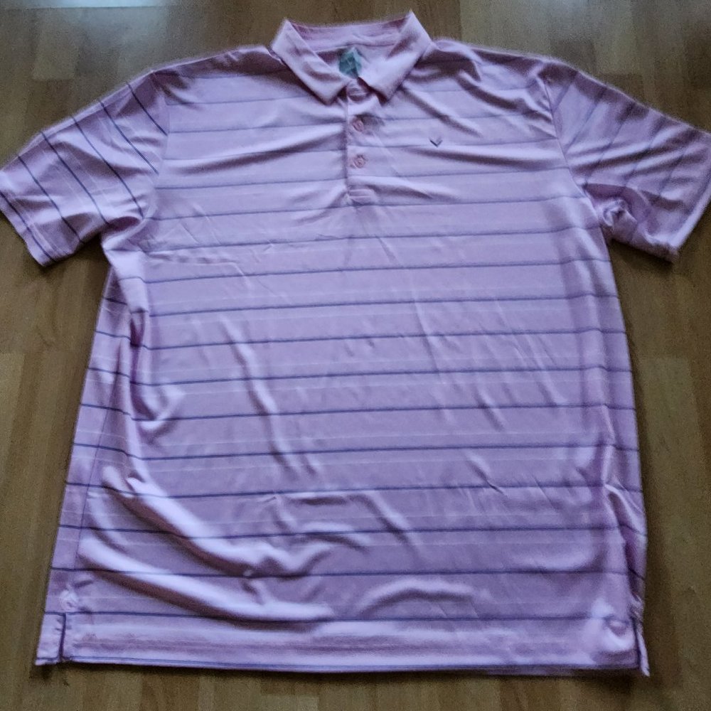 Pink Striped Callaway Golf Shirt